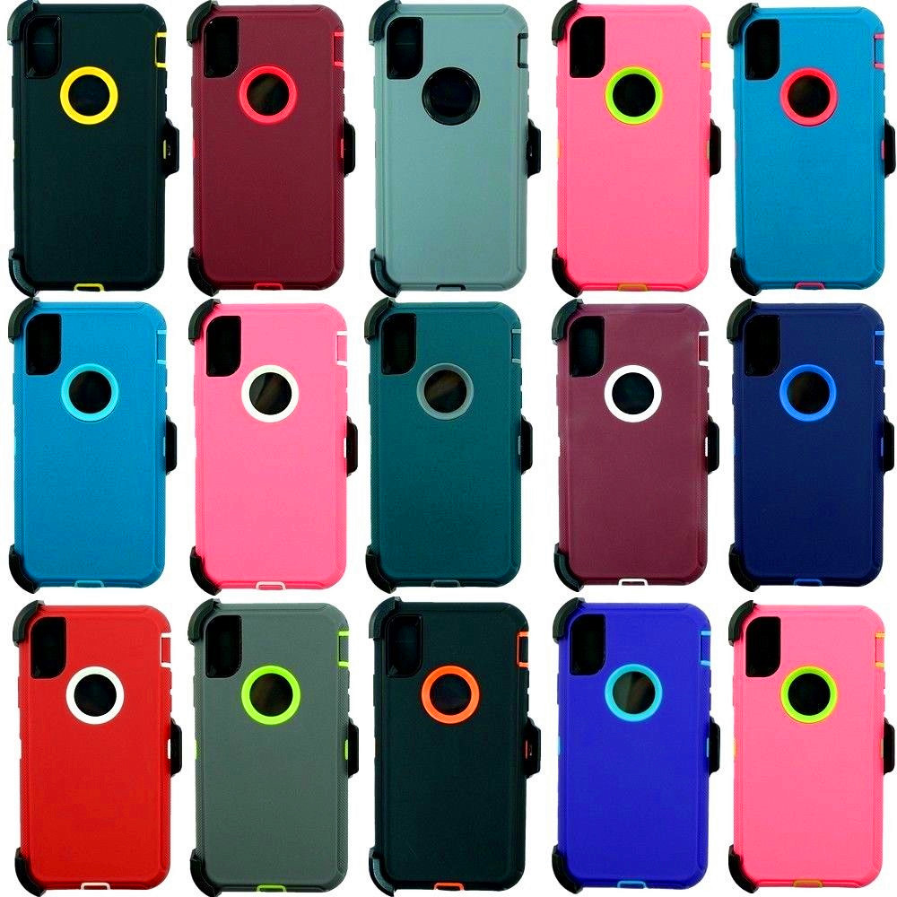 For Apple iPhone XR Defender Case Cover (Belt Clip Holster Fits Otterbox)