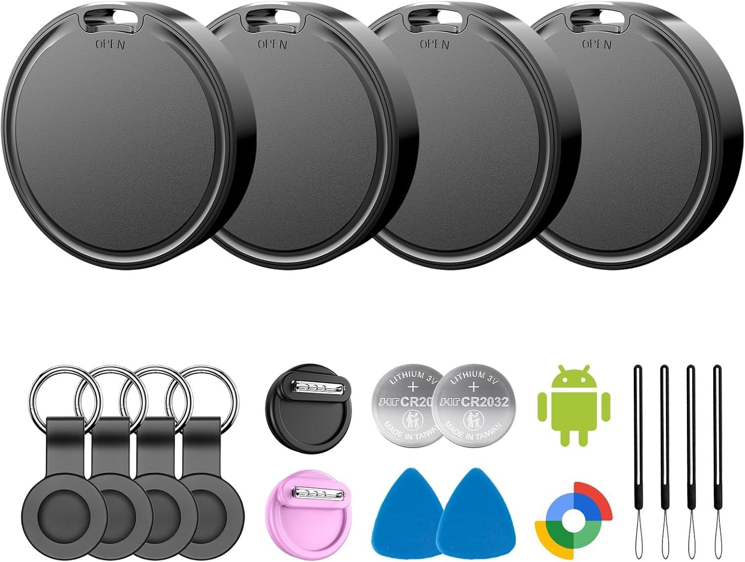 Air Tags for Android,Air Tags-4 Pack Android,Air Tracker Tags with 6 Case,2 Year
