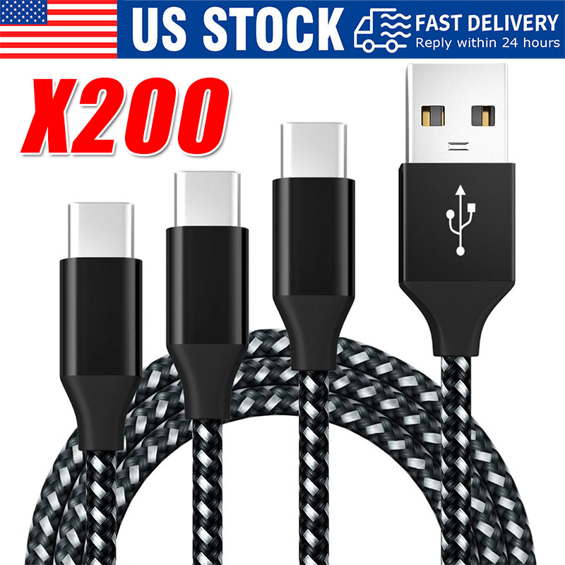 Lot USB-A to Type-C Fast Charging Data SYNC Charger Cable Cord 3/6FT LONG