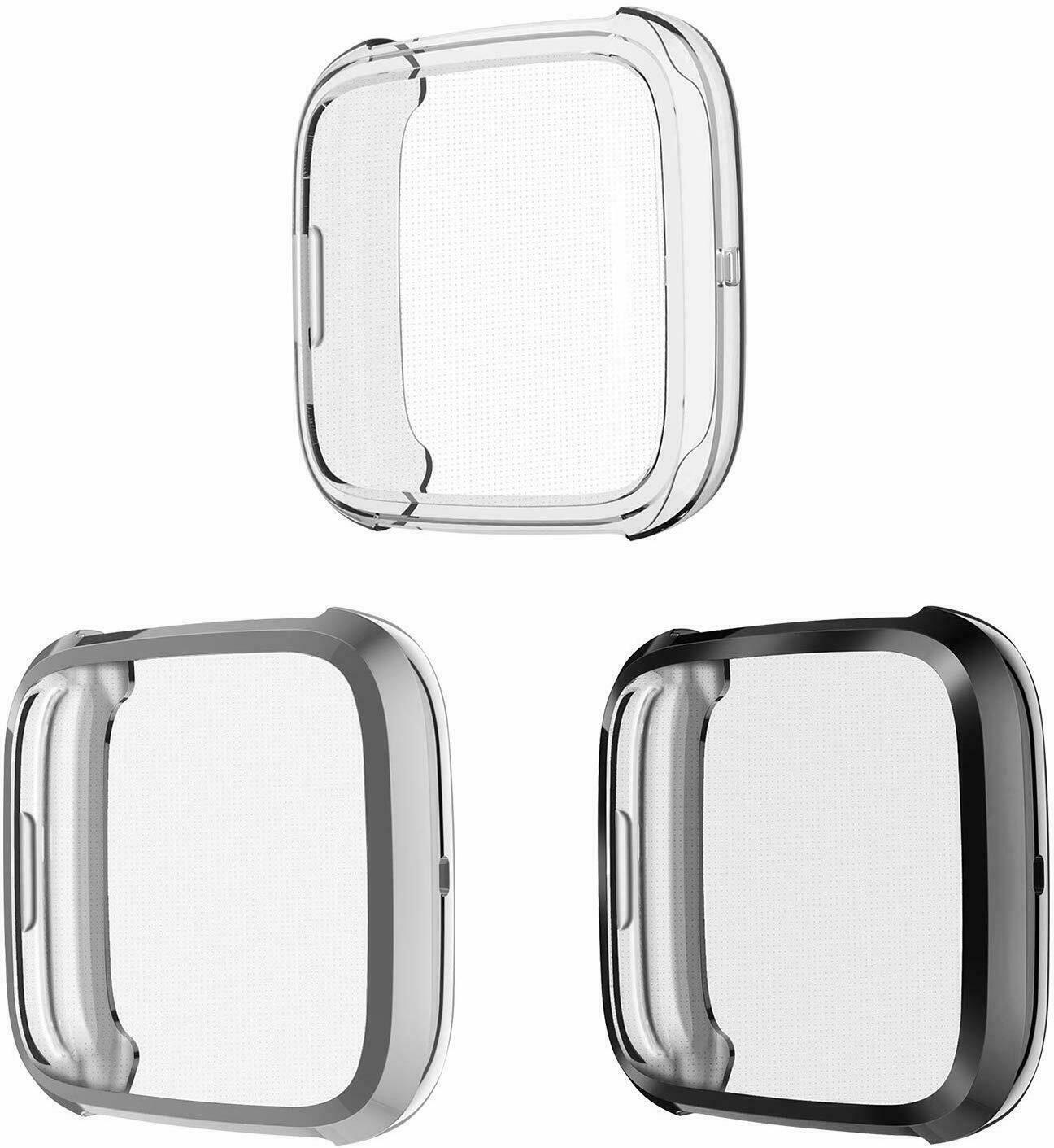 3 Pcs for Fitbit Versa 2 3 Screen Portector Soft TPU Case Full Body Cover Bumper