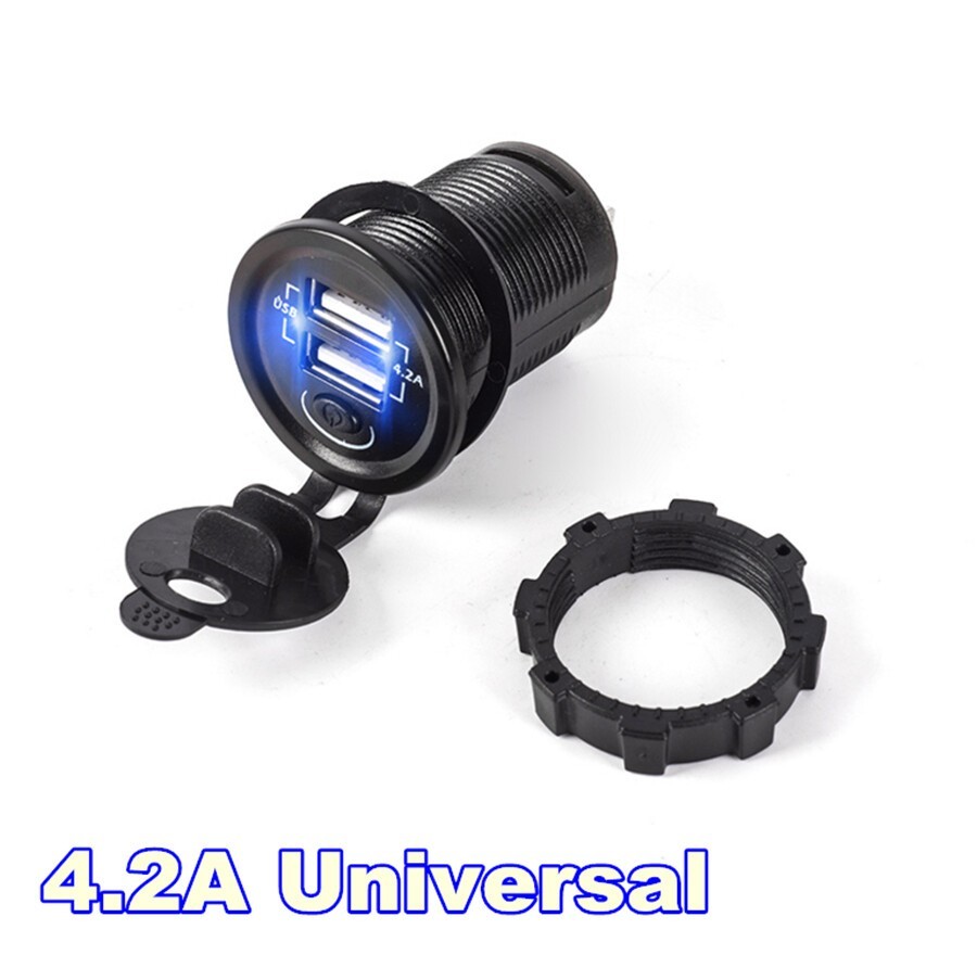 12V-24V Car Truck Fast Charger Dual USB Interface Output Current 4.2A Universal