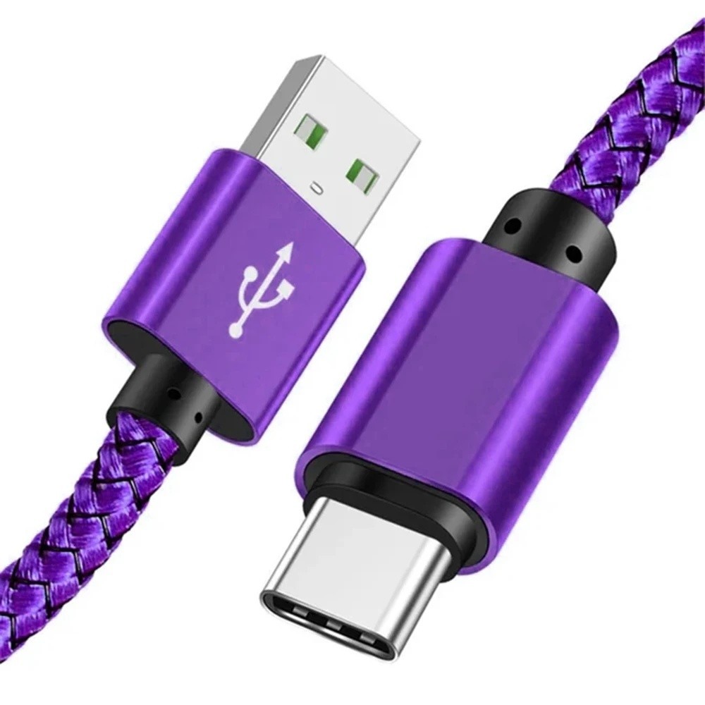 Braided USB to Type-C Fast Charging Data SYNC Charger Cable Cord 3FT{1 M} Lot