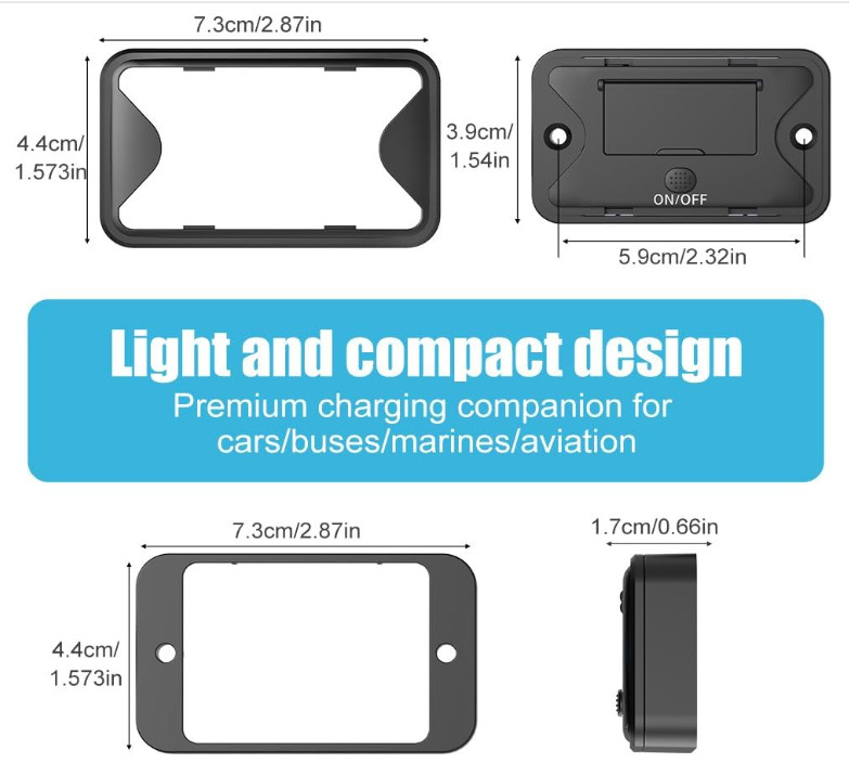 MARINE 4 Port 12V USB Outlet Wall Mount Dual 36W PD & Dual 18W QC3.0