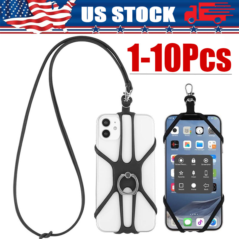 Cell Phone Strap Neck Lanyard Case Sling Necklace Cord Holder Silicone Ring LOT