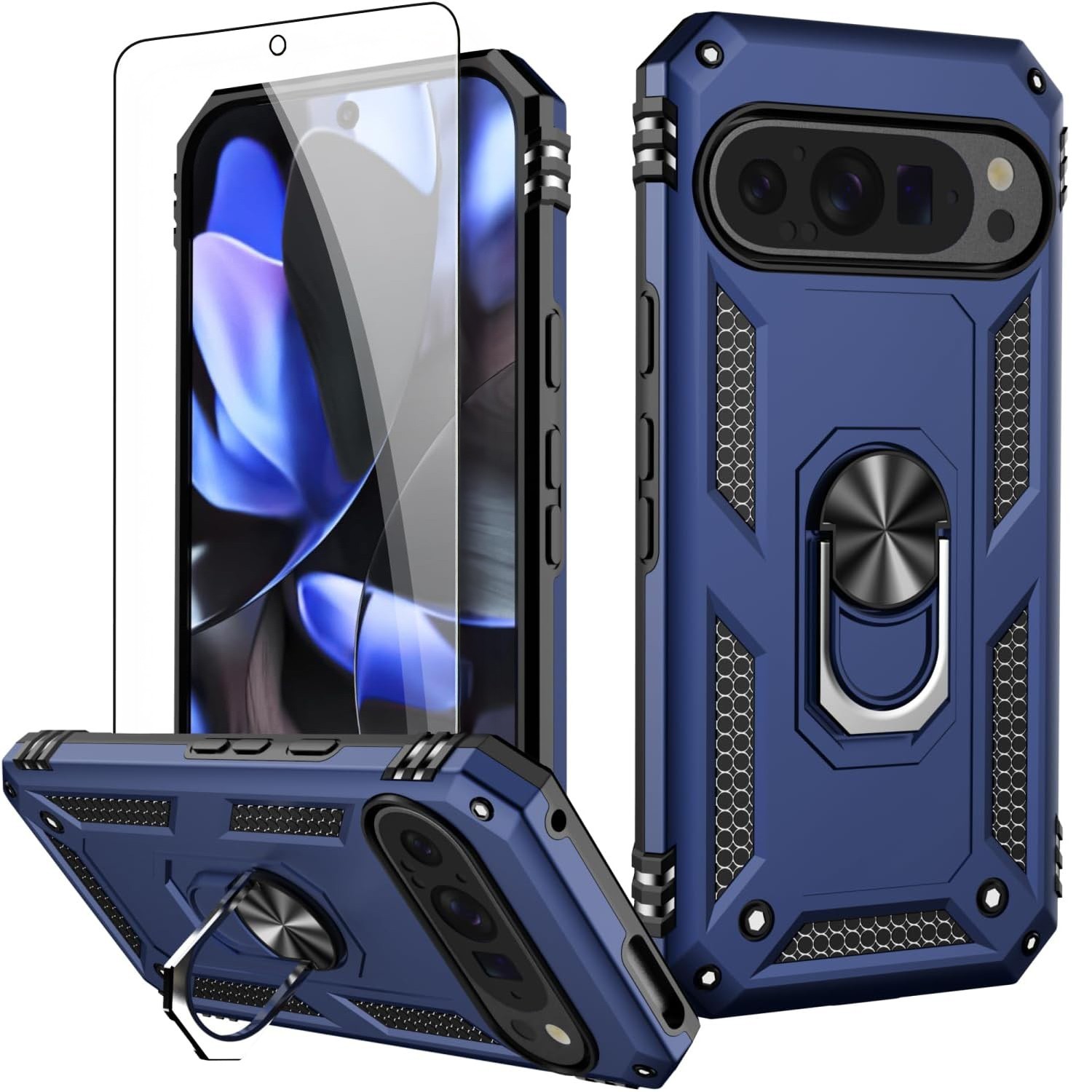 For Google Pixel 8/8 Pro/7A/7 Pro/6A Phone Case Shockproof Cover +Tempered Glass