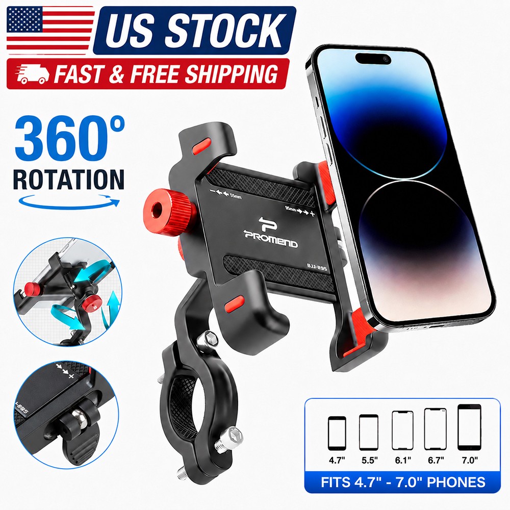 360° Aluminum Quick Release Bike Phone Holder Motorcycle Bicycle Handlebar Mount