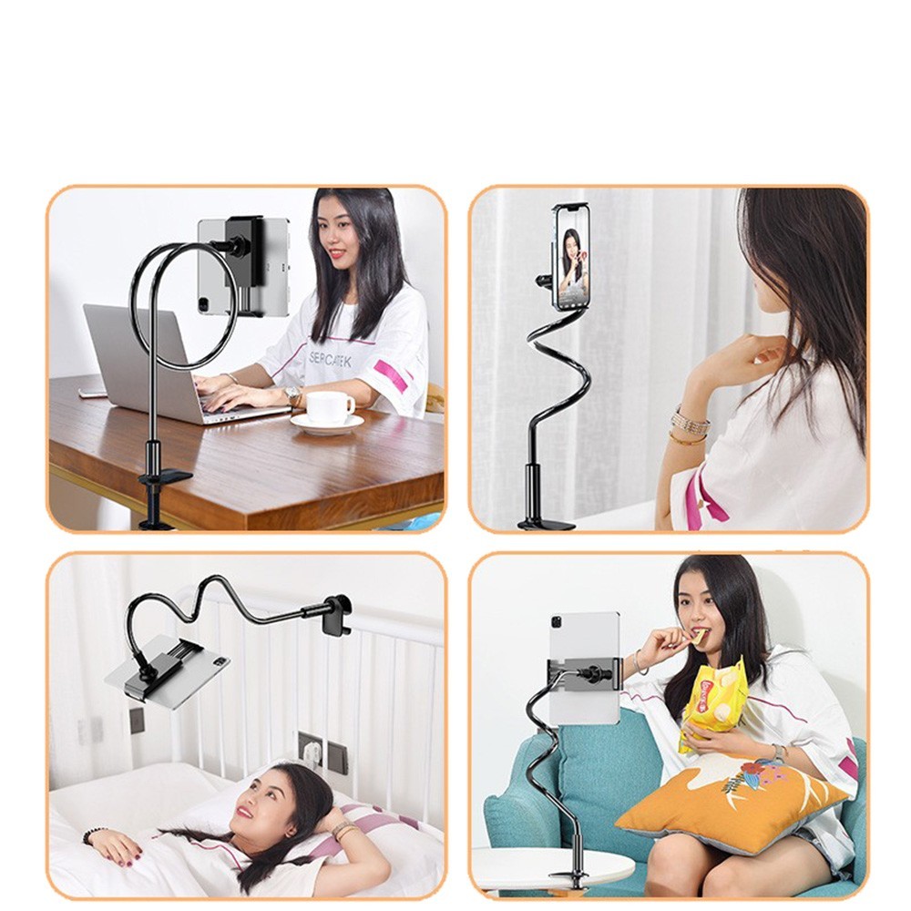 Flexible Gooseneck Phone Holder Tablet Stand Mount 360°Rotation for Desk Bedside