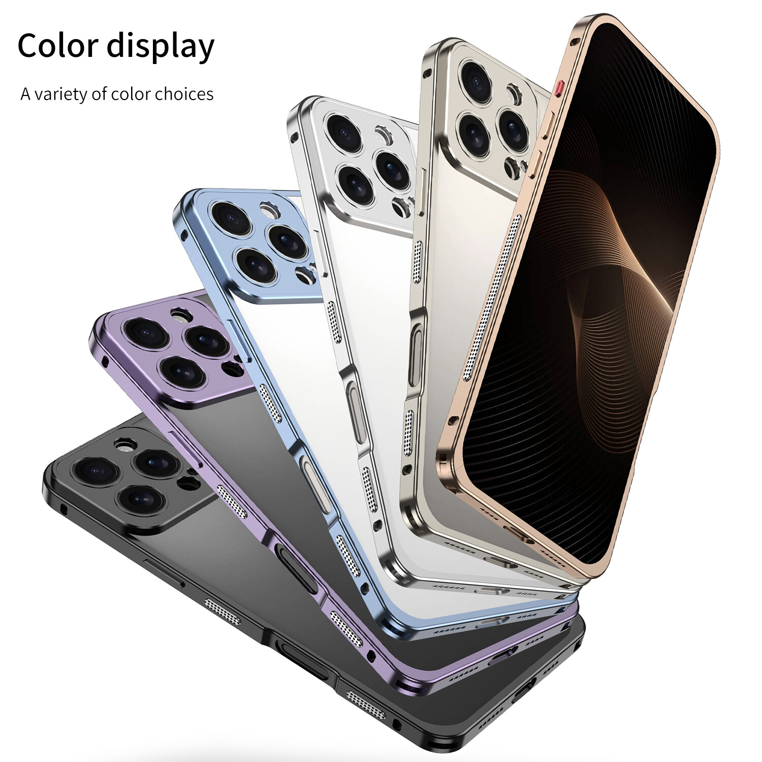 Slim Metal Bumper Frame Case with Metal Lens Cap For iPhone 16 Pro Max/16e/15/14