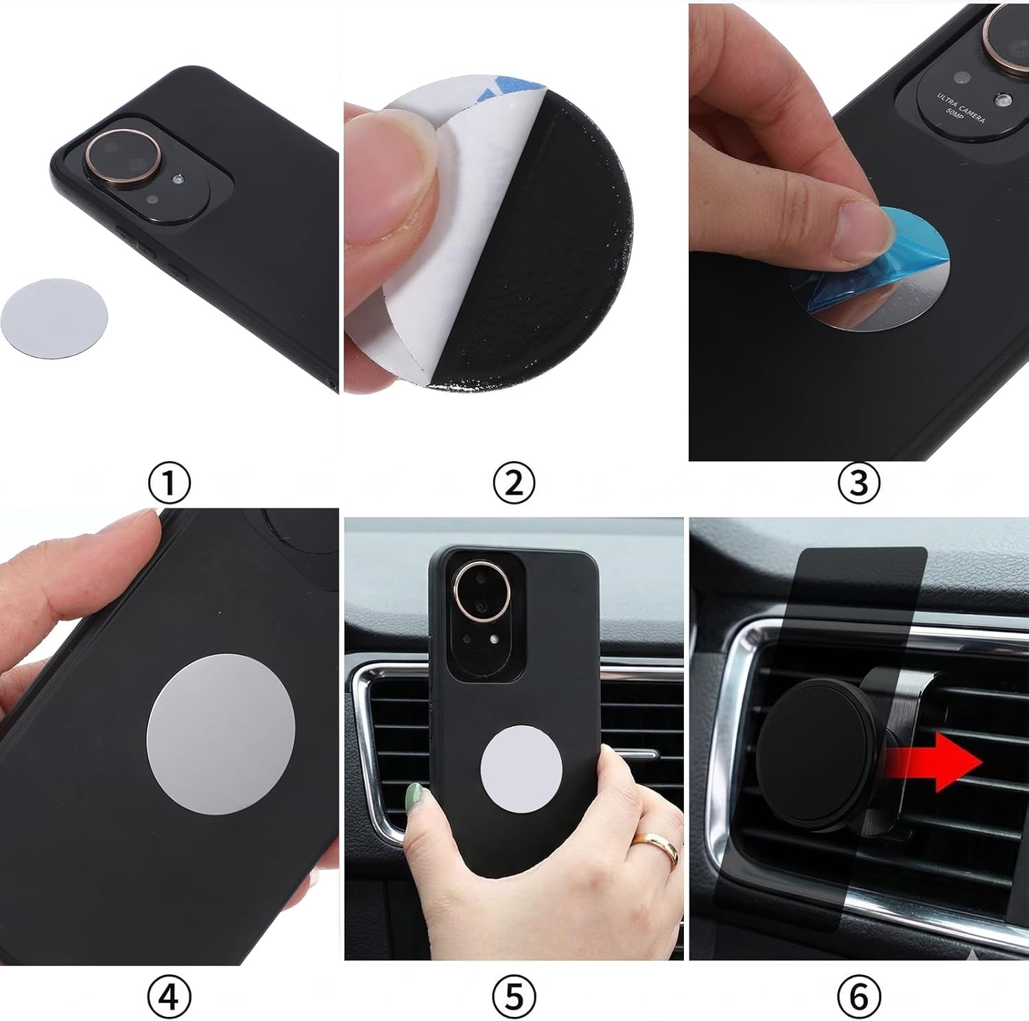20Pcs Metal Plates for Magnetic Mount 1.3 1.3in Round Mobile Phone Magnet
