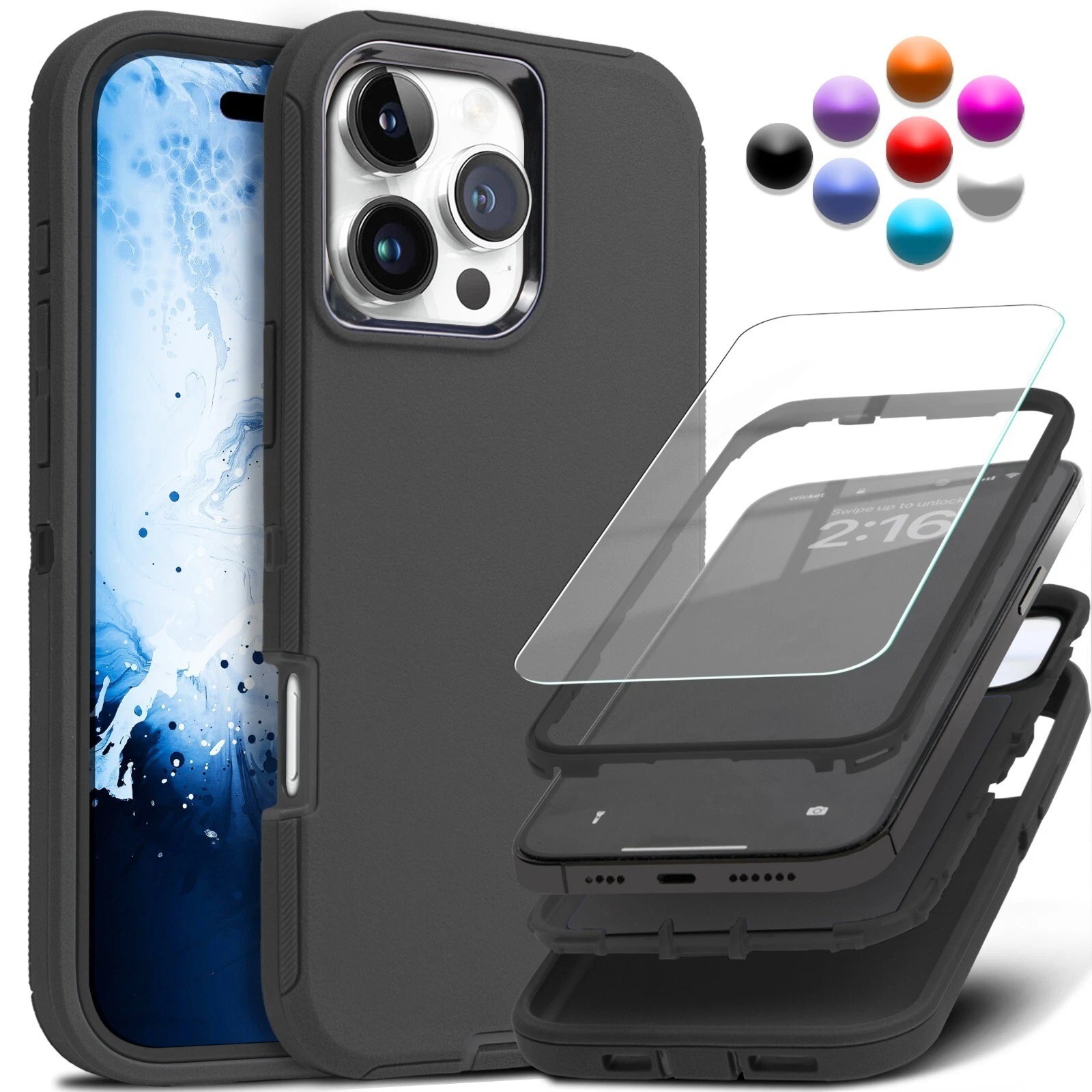 Shockproof Heavy Duty Case For iPhone 17 Air 16 15 14 Plus 13 12 11 Pro Max Cove