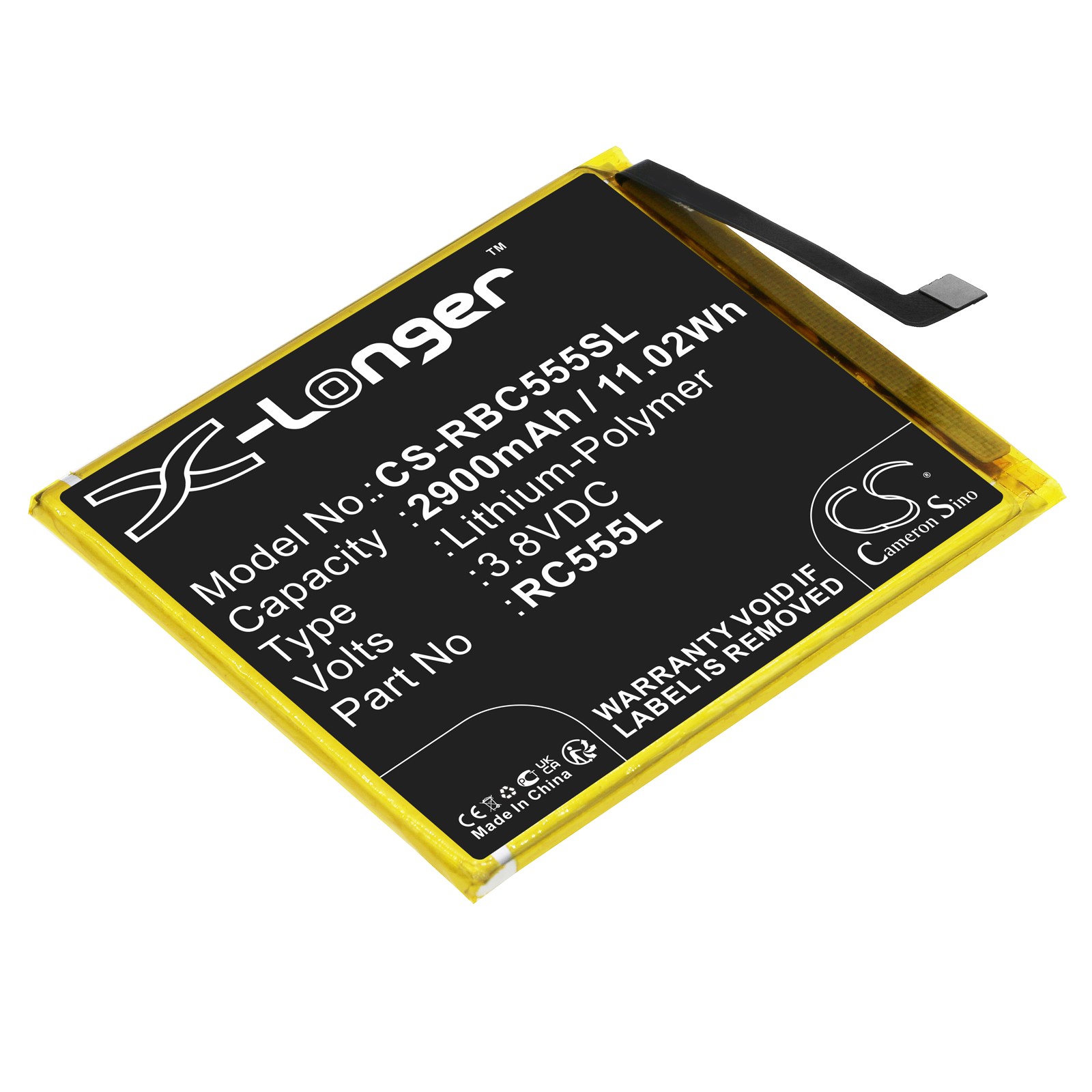 Battery for Orbic RC555L A1203 ORB555LBVZPP Wonder CS-RBC555SL 3.8V Li-Polymer