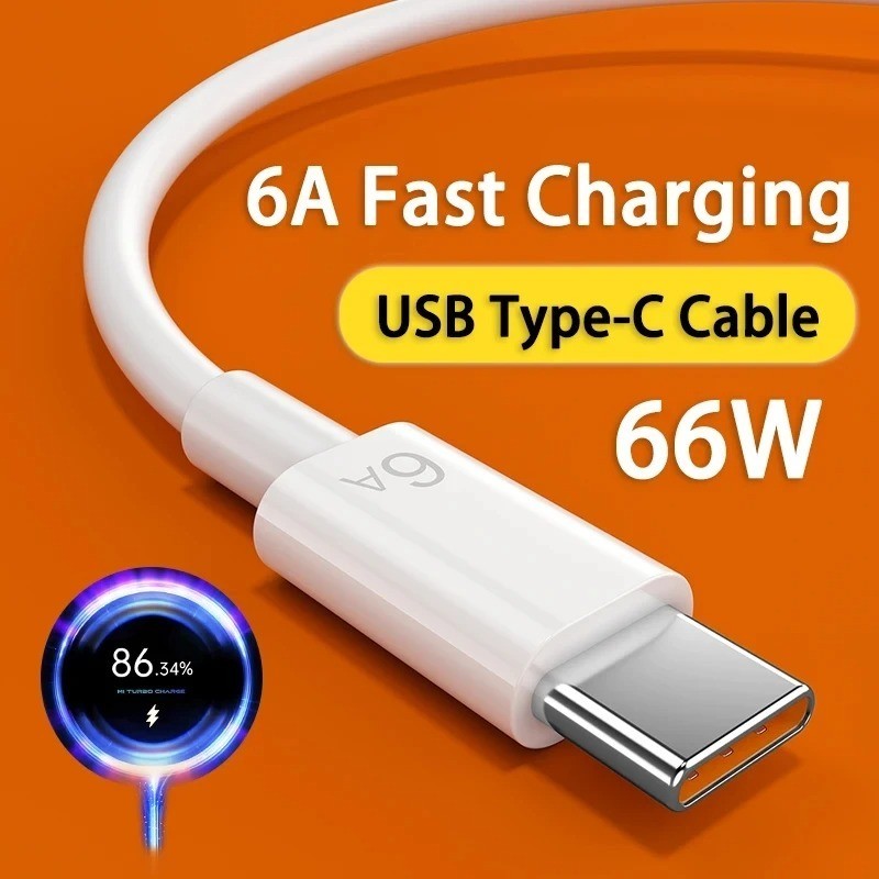 USB-C to USB-A IOS compatible USB-A 6A White Charging & Data Cable (3FT,1M)