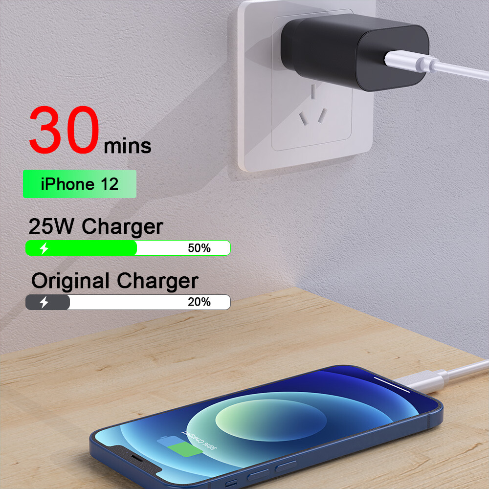 25w Type USB-C Fast Wall Charger+6FT Cable For Samsung Galaxy S20 S21 5G lot US