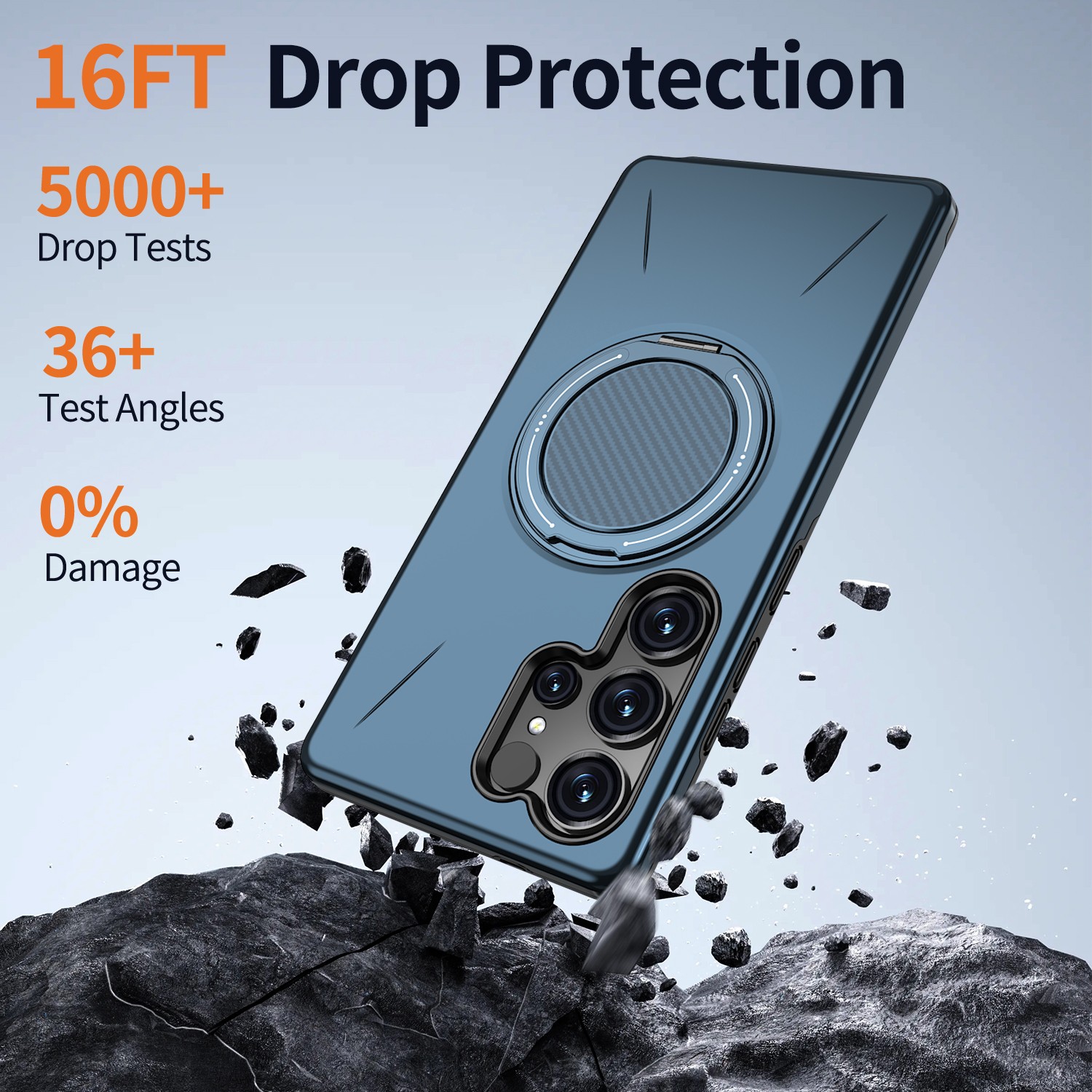 For Samsung Galaxy S25 Ultra/Edge/S24 FE/S23 Shockproof Ring Stand Mag Safe Case