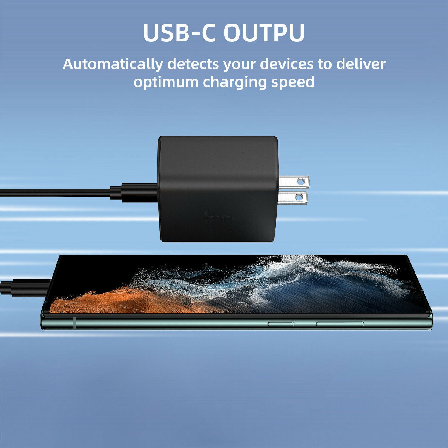 Universal 45W Fast Charging USB Type C Wall Charger 6FT Cable For Samsung Galaxy