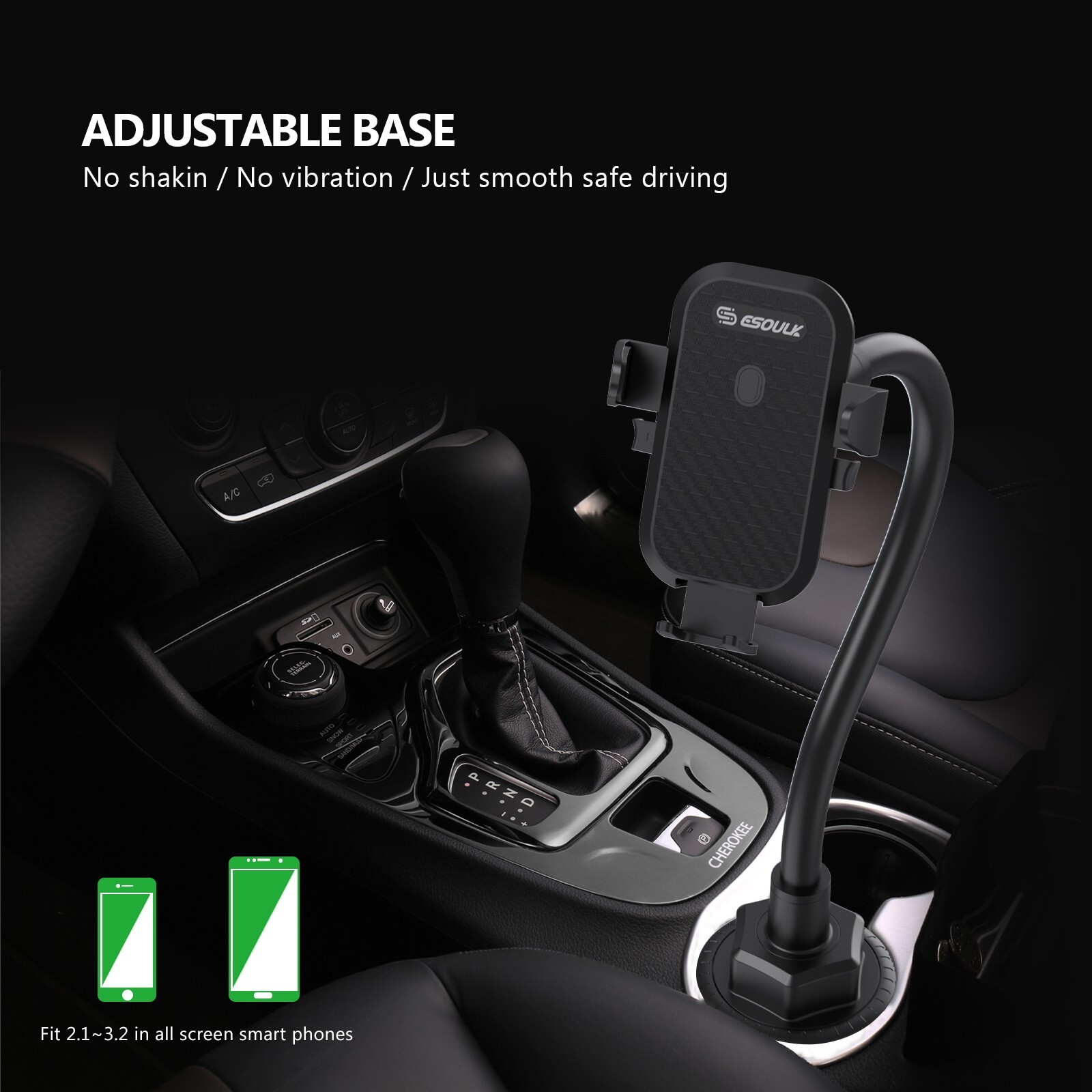 Car Cup Mount Holder Universal 360° Adjustable Phone Lock Stand For Cell Phone