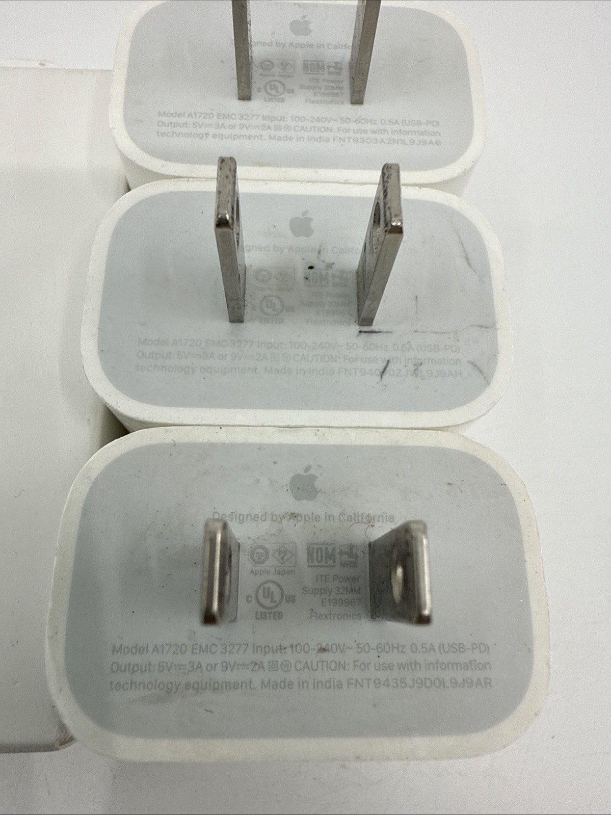 Lot of 8 Genuine Apple MHJA3AM/A A2305 + A1720 20W USB-C Power Adapter White