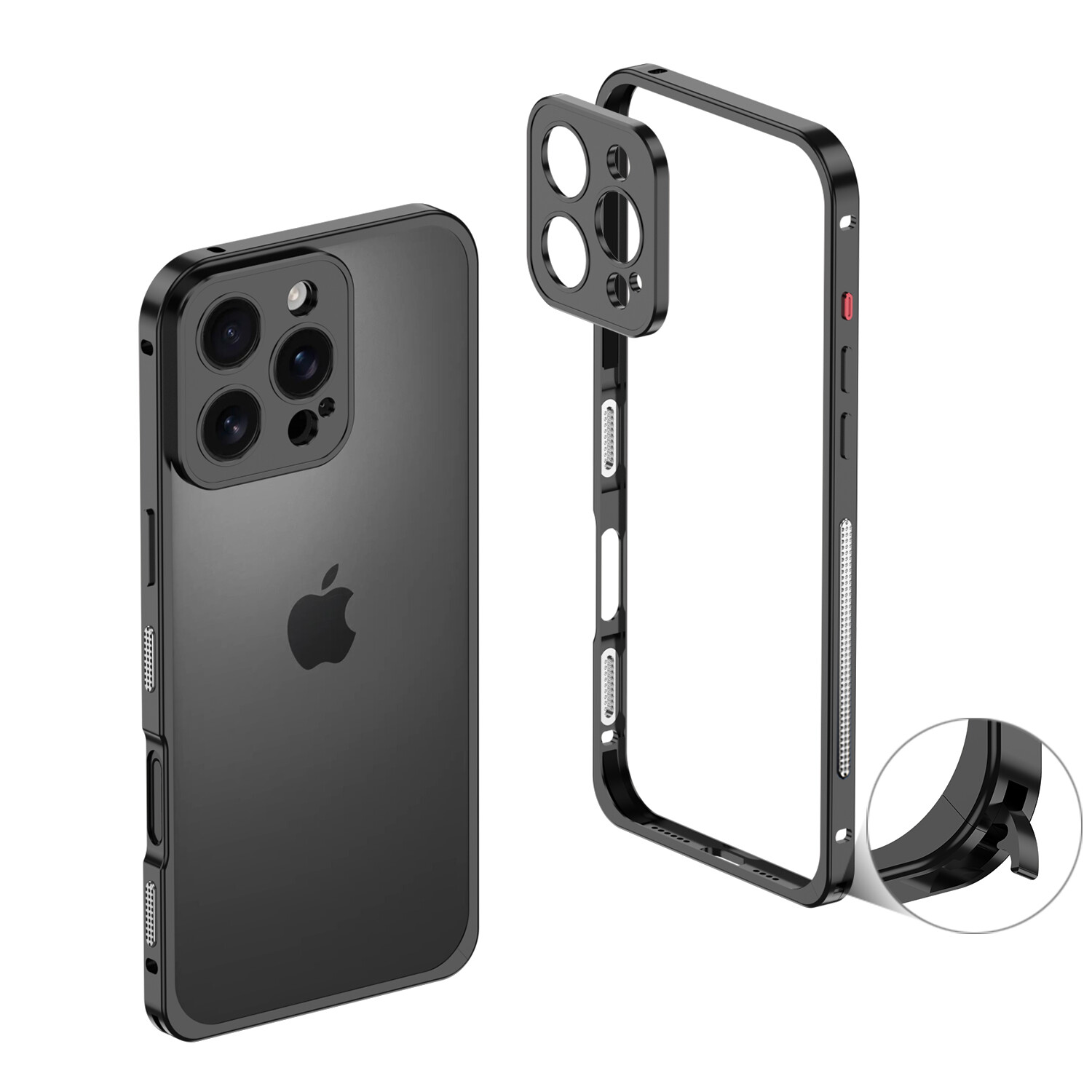 For iPhone 16e 16 15 14 13 12 Pro Max Shockproof Metal Bumper Case Camera Cover