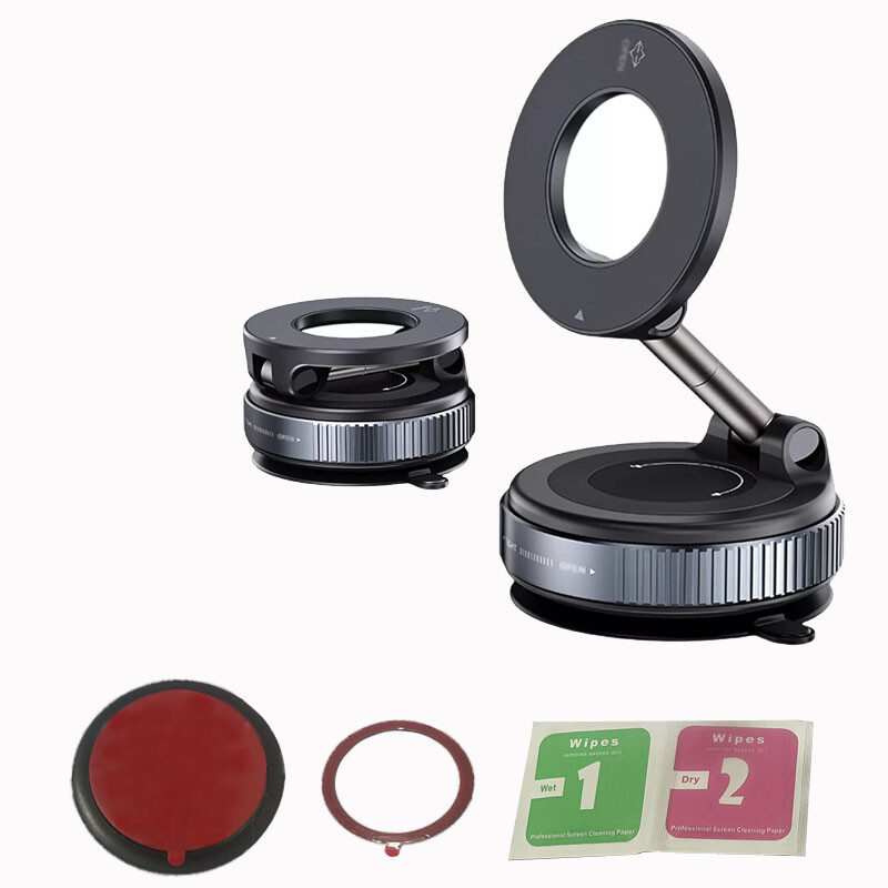 360° Adjustable Magnetic Vacuum Suction Cup Car Phone Holder Mount For MagSafe