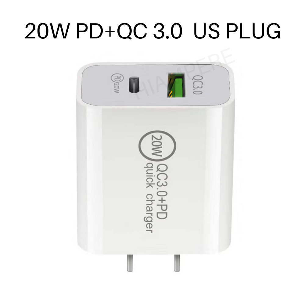 PD 20W USB-C QC Fast Charging Plug Wall Charger Power Adapter Type-C Brick Lot
