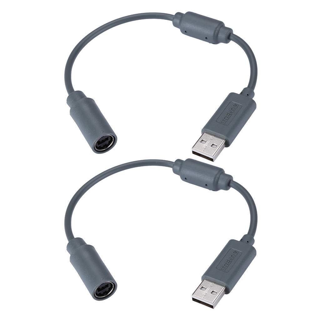 2pcs Wired Controller USB Breakaway Cable for Microsoft Xbox 360, Dongle Adap…