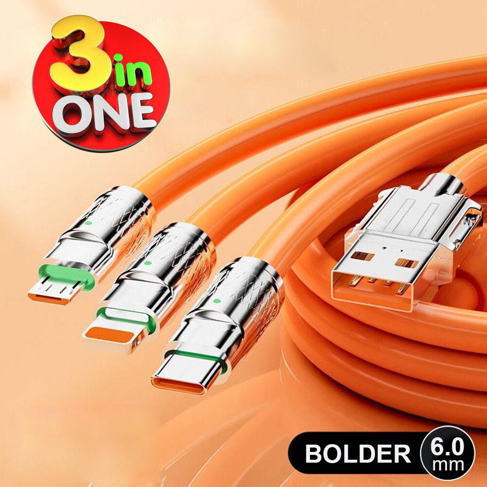 3 in 1 Fast Charging Cable Cell Phone Charger Cord For iPhone Type C Micro USB