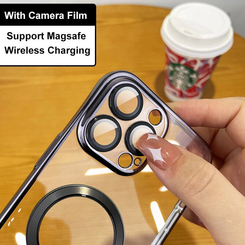For Apple iPhone 15 14 13 12 11 Pro Max Case Mag Safe Magnetic Camera Lens Cover