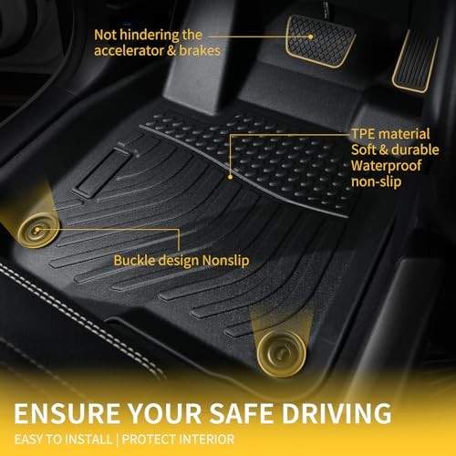 Nissan Versa Floor Mats 2020-2025 TPE Rubber All Weather Black