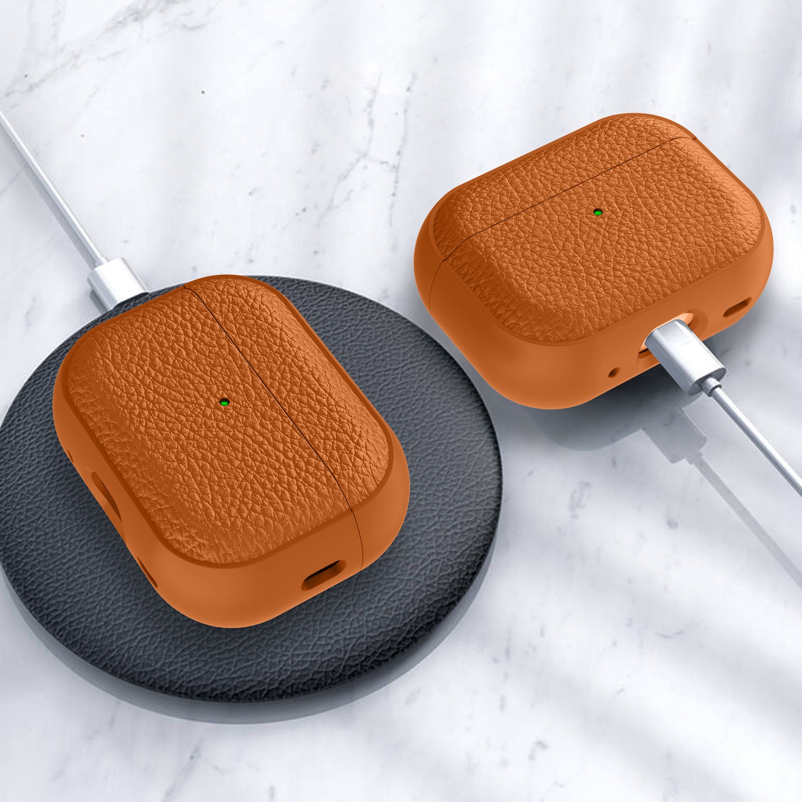 For AirPods Pro 3 2025/4 3 2 1/Pro 2 1 PU Leather+Hard PC Protect Case Ring Grip