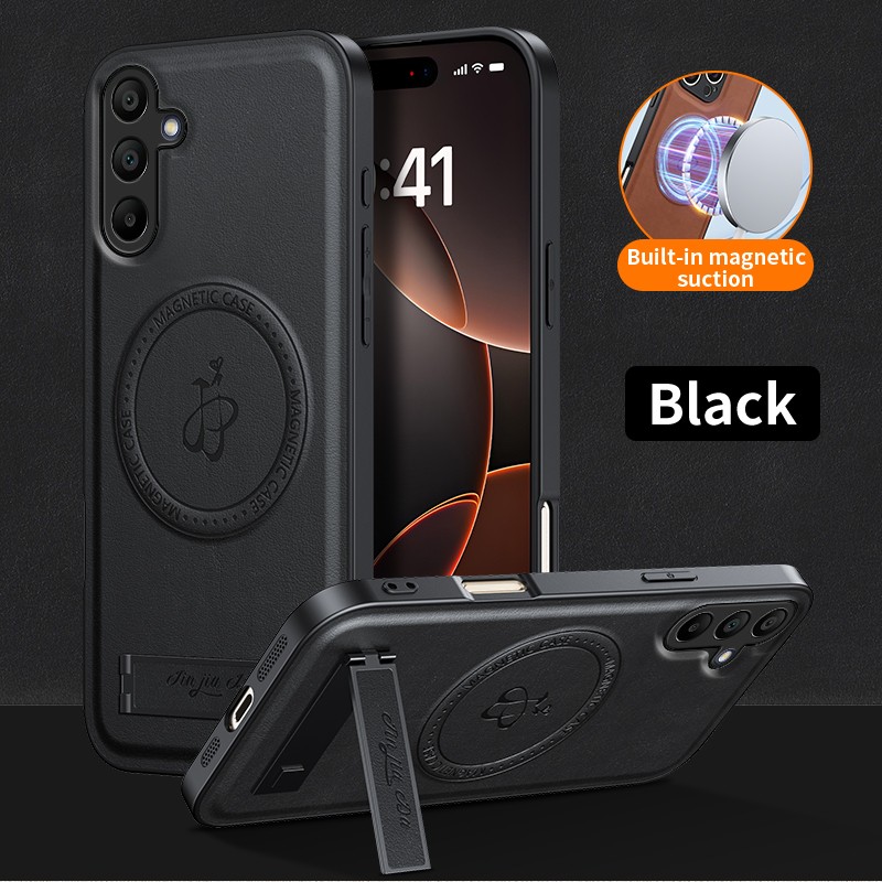 For Samsung Galaxy A15 A16 A26 A35 A36 A55 A56 5G Leather Mag Safe Stand Case