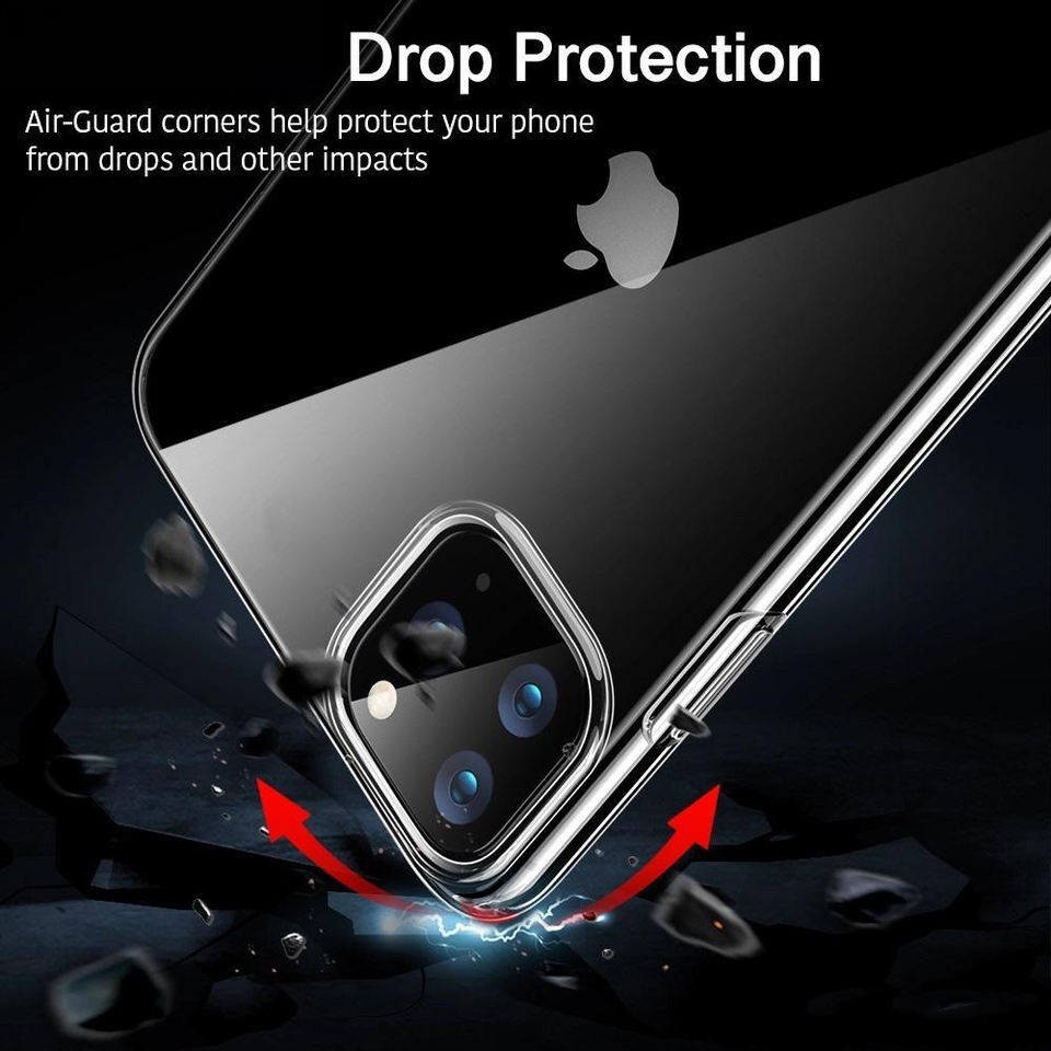 For iPhone 14 13 12 11 Pro Max Mini Soft Silicone Clear Cover Shockproof Case