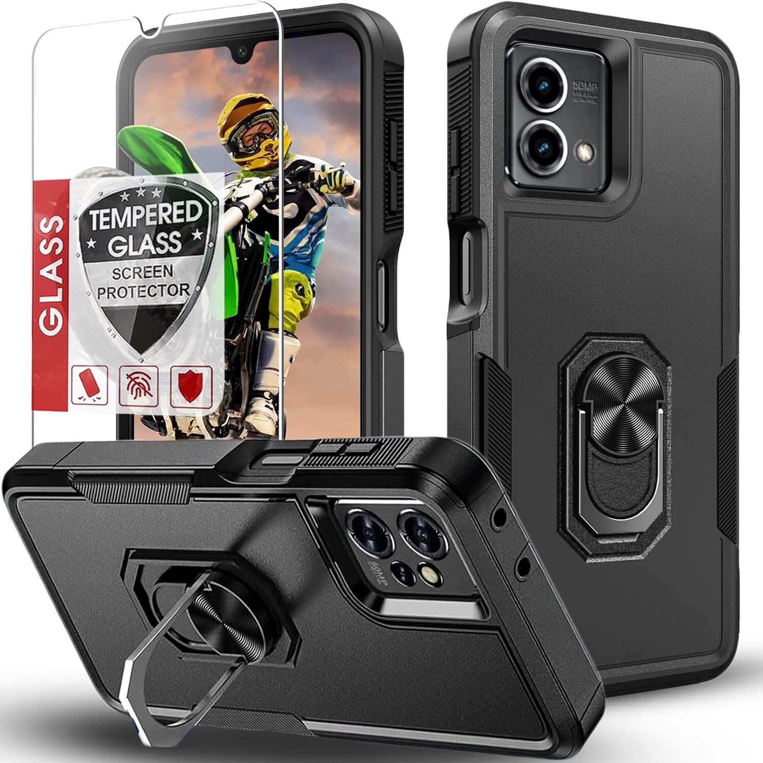 For Moto G 2026 Case Phone Cover Shockproof Dual Layer + Tempered Glass Screen