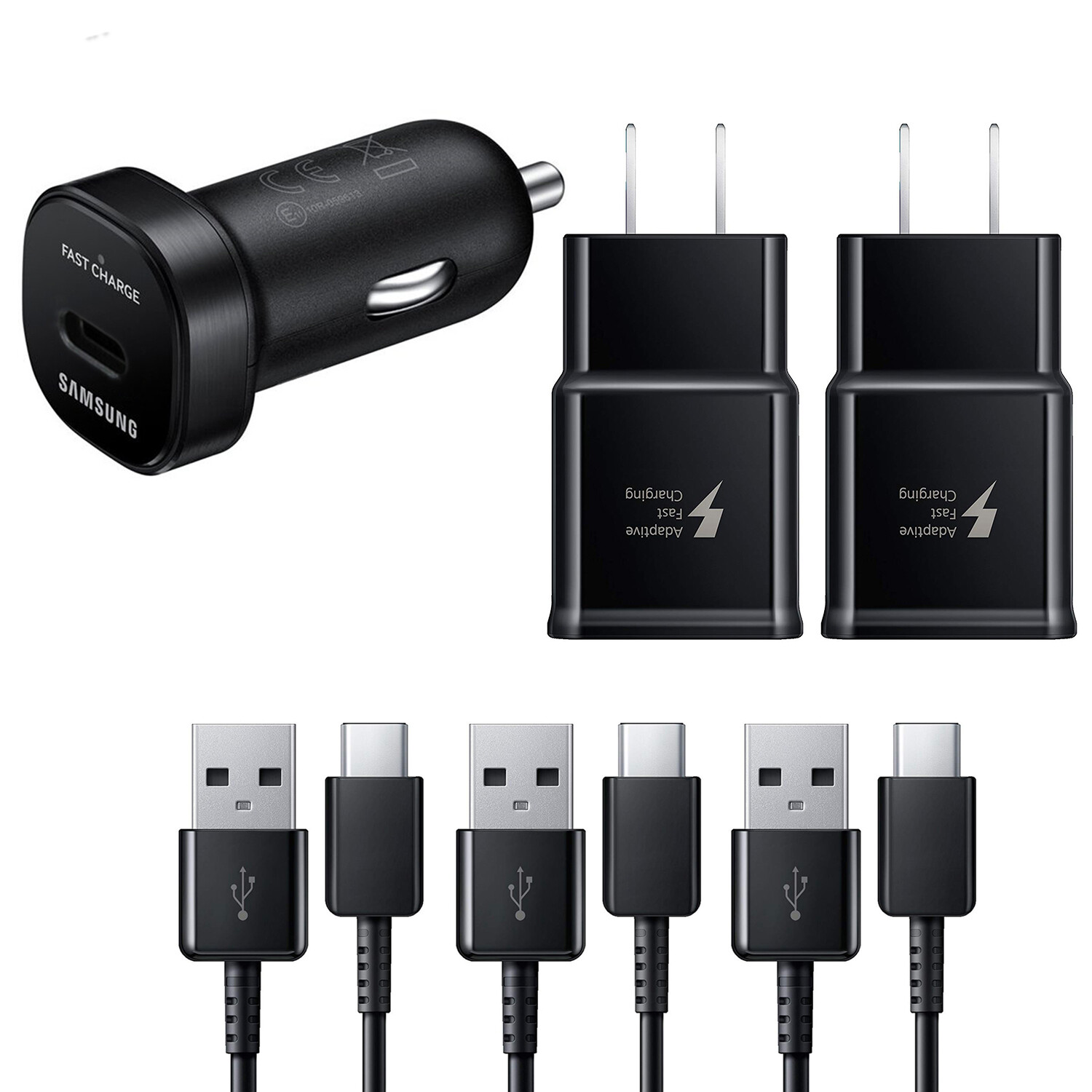 OEM Samsung Galaxy S23 S22 S21 S20 S10 Fast Charging USB Wall Charger +Cable lot