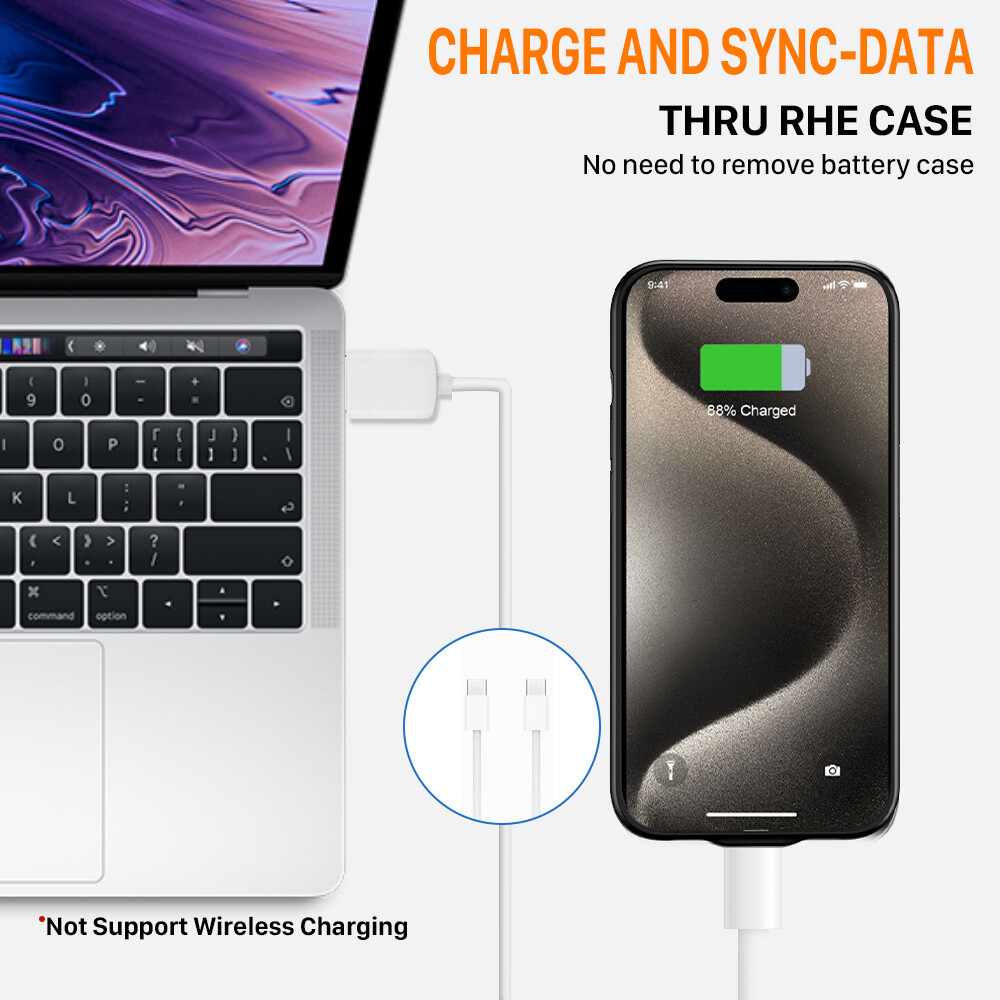 6800mAh Battery Charger Case Power Bank For Apple iPhone 15Pro Charging Cover US