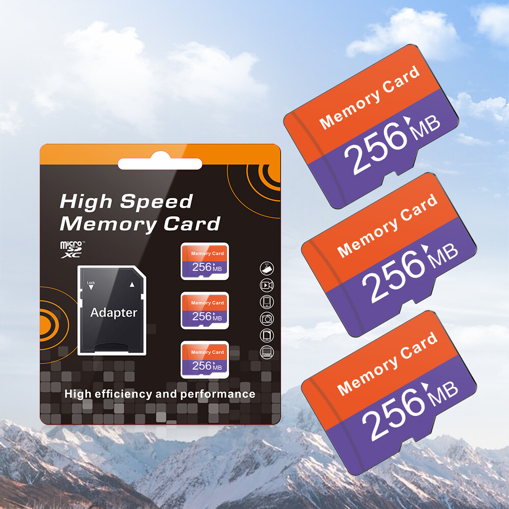 USA 256MB 5 PACK Micro SD Card Flash TF Card SD Card Class 4 With a Free Adapter