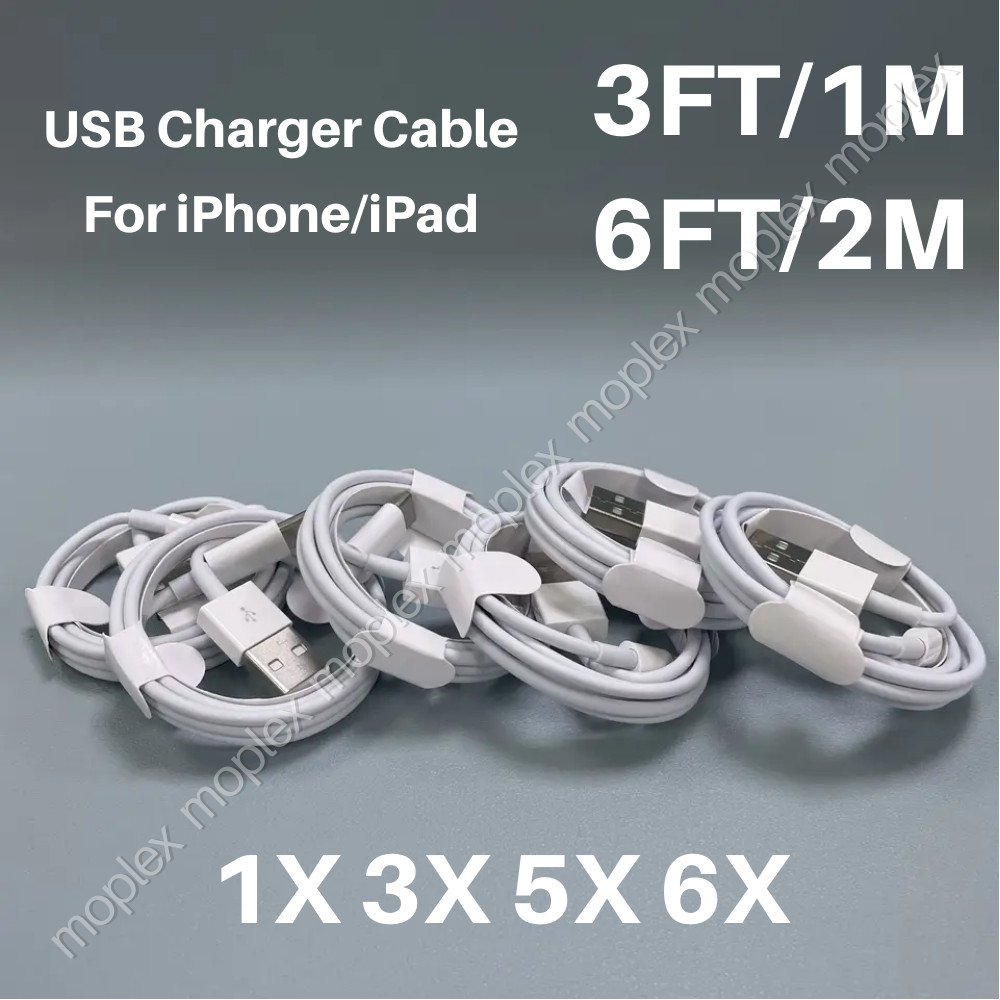 6 PACK 3ft 6ft For iPhone iPad Charger Power Adapter Charging USB Cable Cord Lot