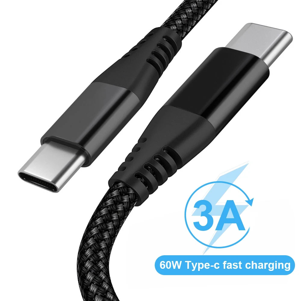 3/6/10FT Lot 60W Braided USB C Type-C Fast Charging Data SYNC Charger Cable Cord