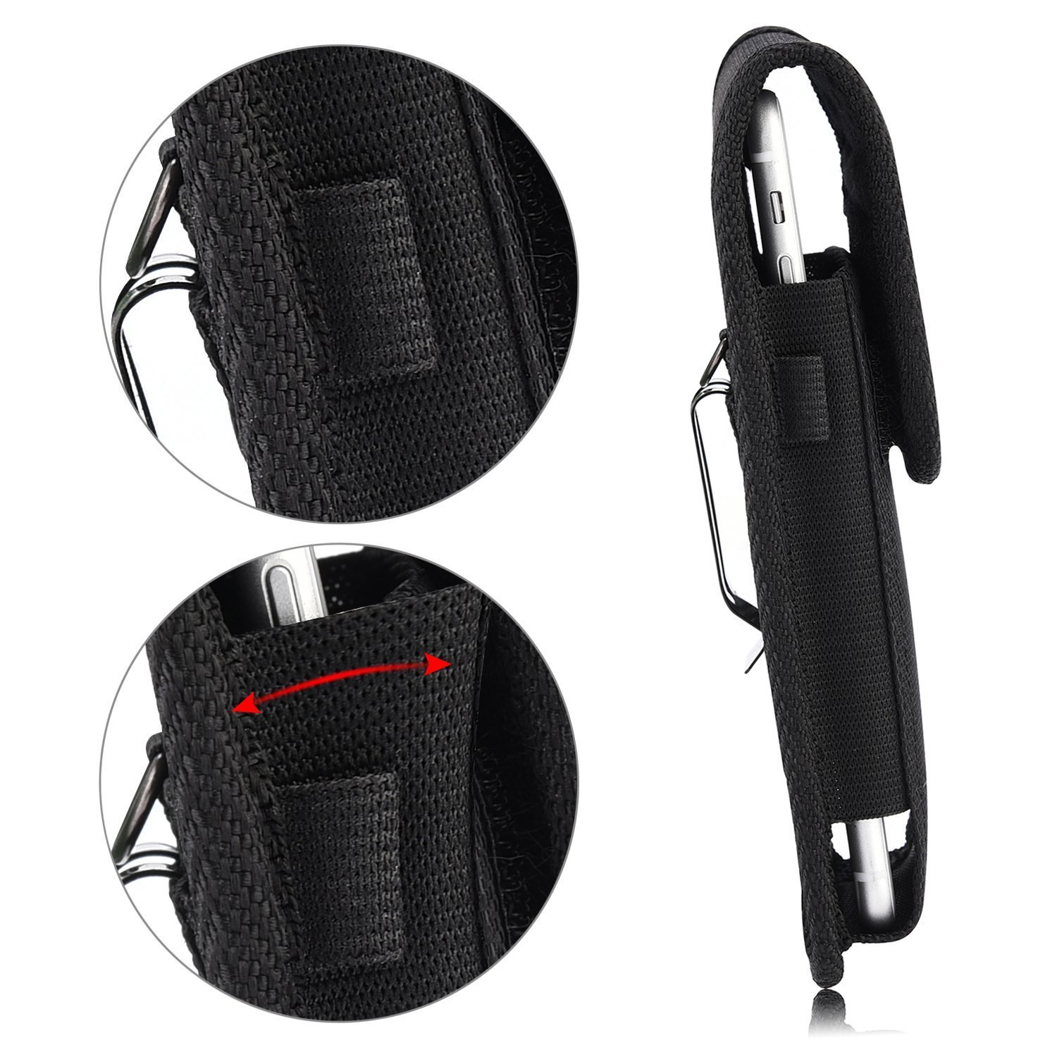 For Sony Xperia 1 III Nylon Pouch Phone Case Belt Holster With Clip