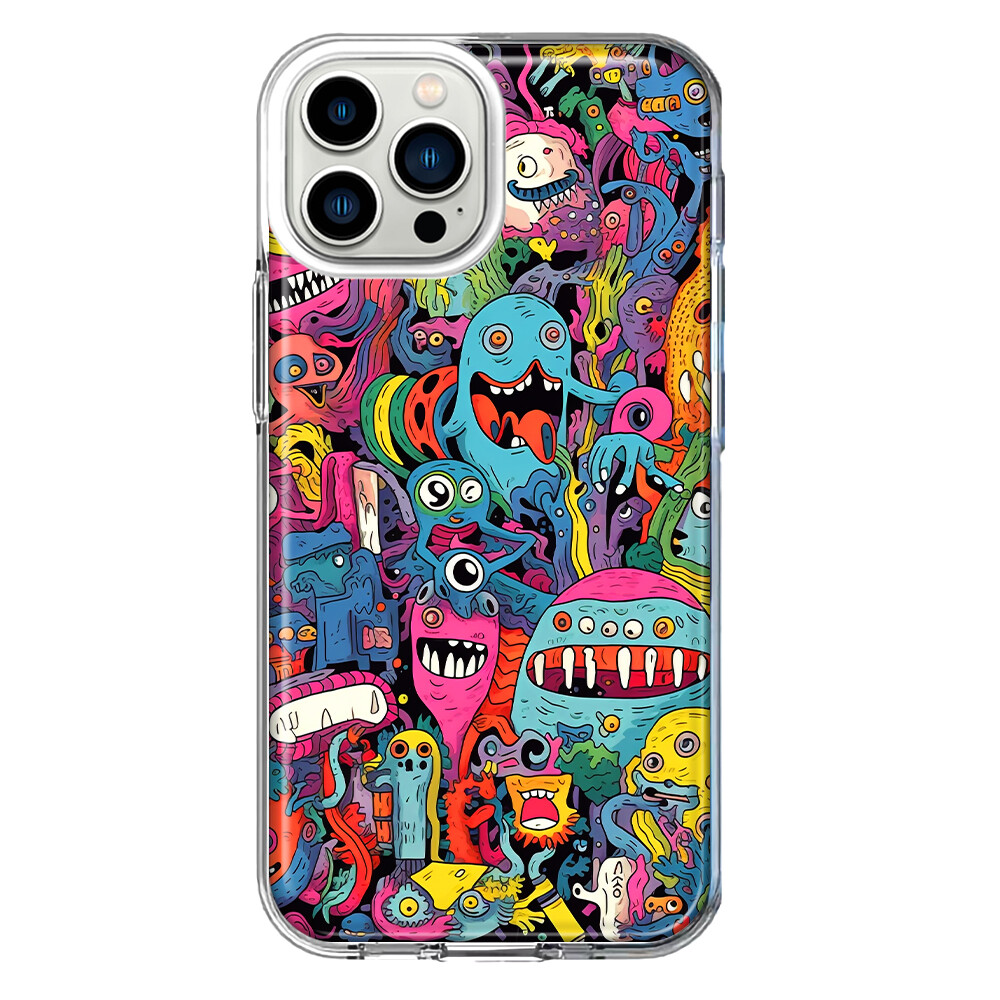 For Apple iPhone 12 Pro Max Shockproof Case Psychedelic Aliens Characters