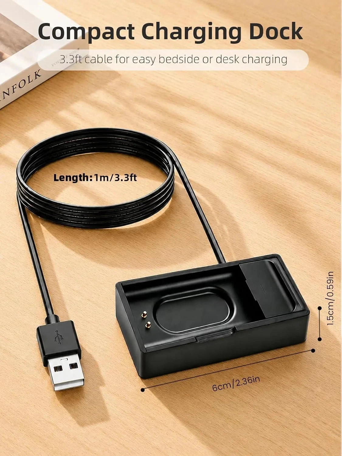 Charger Compatible with Hume Band 1.0, USB-A Replacement Charging Dock with 3.3F