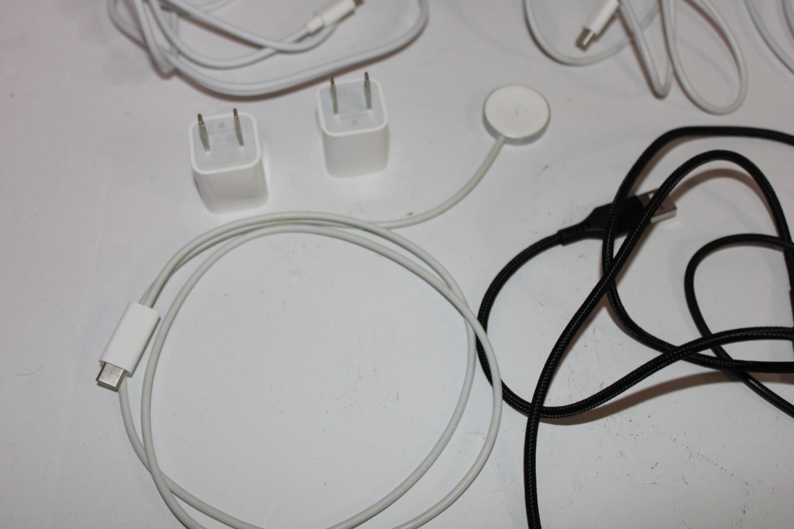 Lot Of 10 Apple Lightning to USB Cable – White And Black plus an Aw Charger