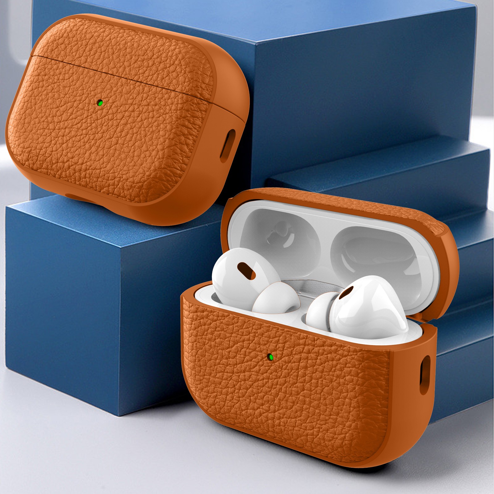 For AirPods Pro 3 2025/4 3 2 1/Pro 2 1 PU Leather+Hard PC Protect Case Ring Grip