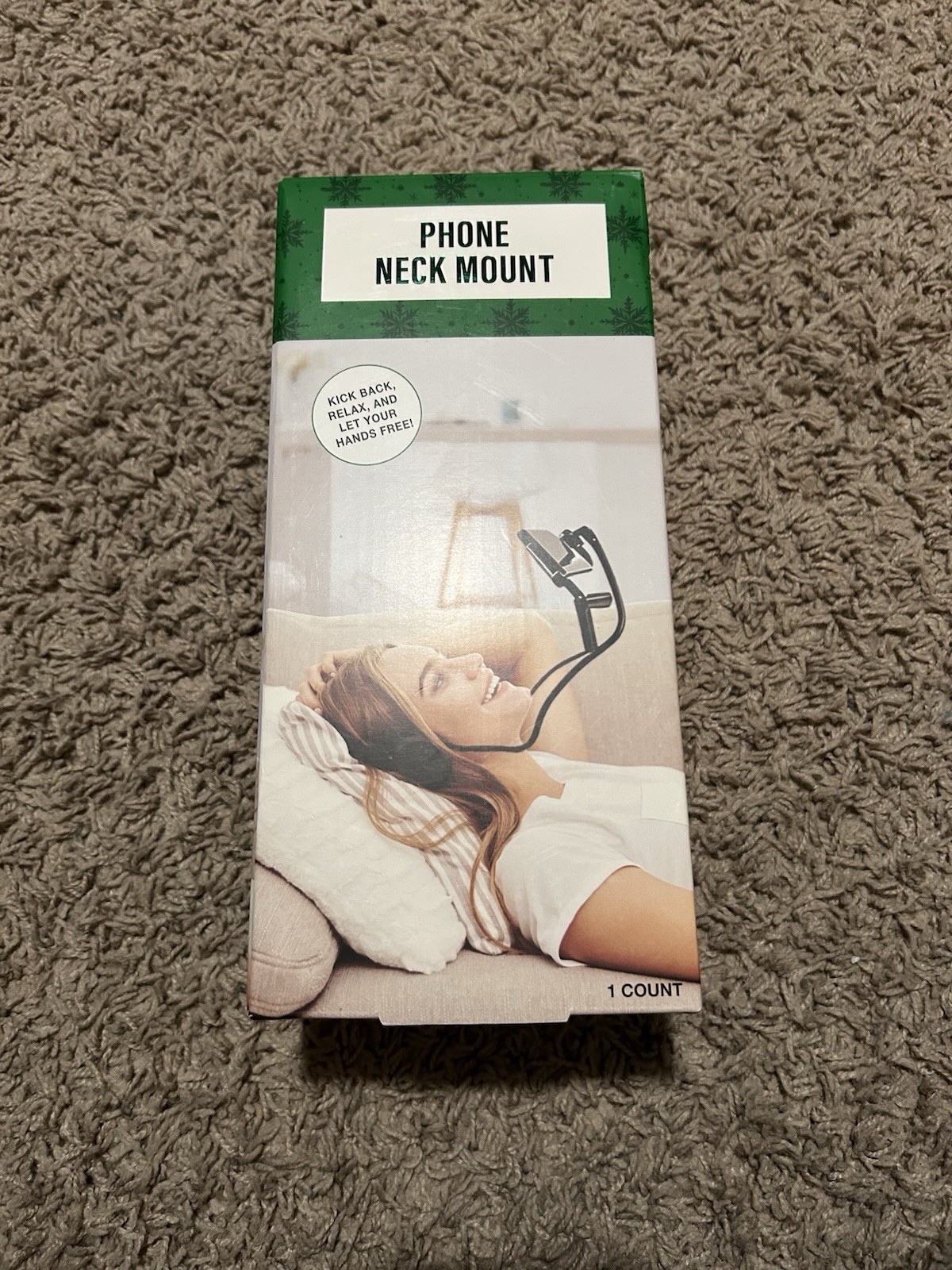 Black Adjustable Angle Universal Neck Mount Grip Holder for Cell Phone