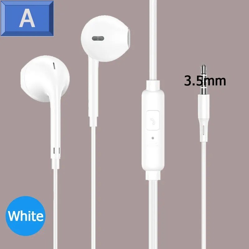 3.5mm Wired Earphones In Ear Headset with Mic Stereo Sports for Samsung Xiaomi