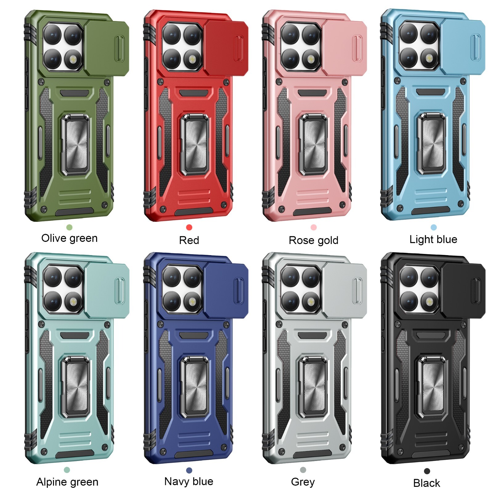 For Xiaomi Redmi Note 13 C 9C Magnetic Lens Protective Phone Case With Kickstand