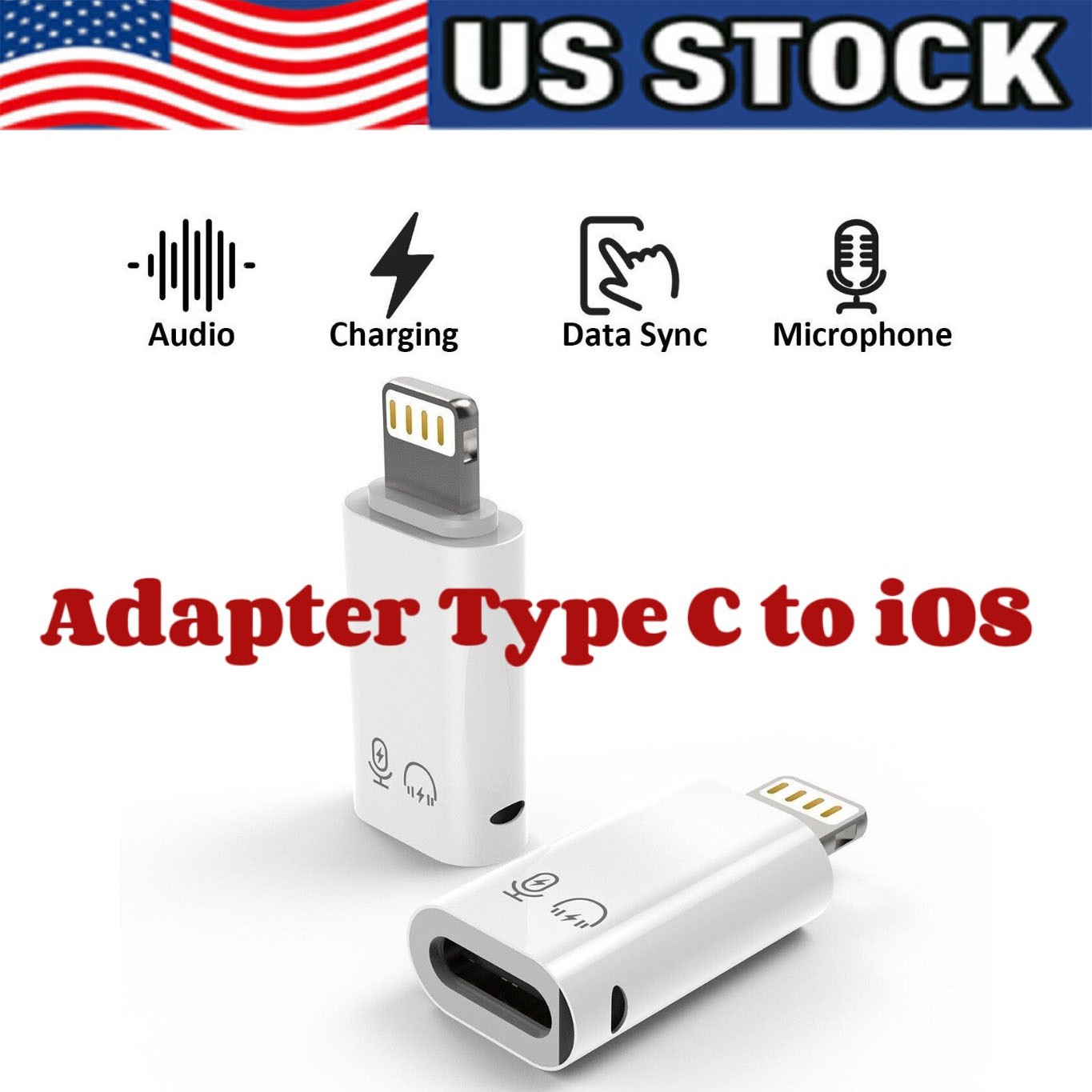5.8USB Type C Female to iOS Male Adapter For iPhone 14/13/12/11/XR/XS/SE 3 Lot