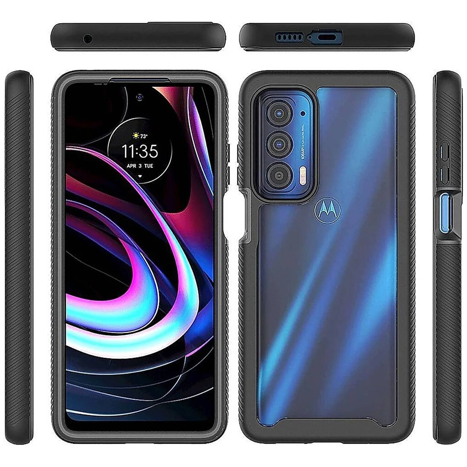 For Motorola Edge 2021/Moto Edge 5G UW Phone Case PC +TPU Transparent Back Cover
