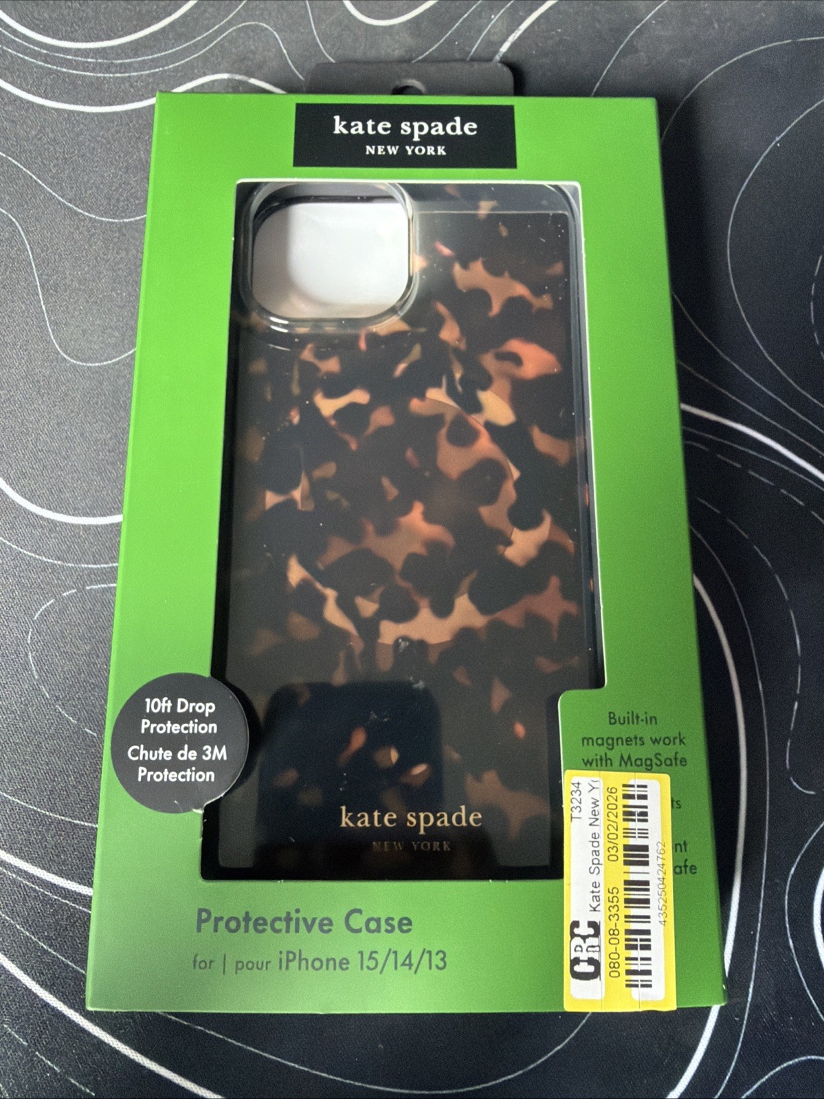 kate spade – tortoise case for iPhone 15/14/13 – Transparent Tortoise Shell