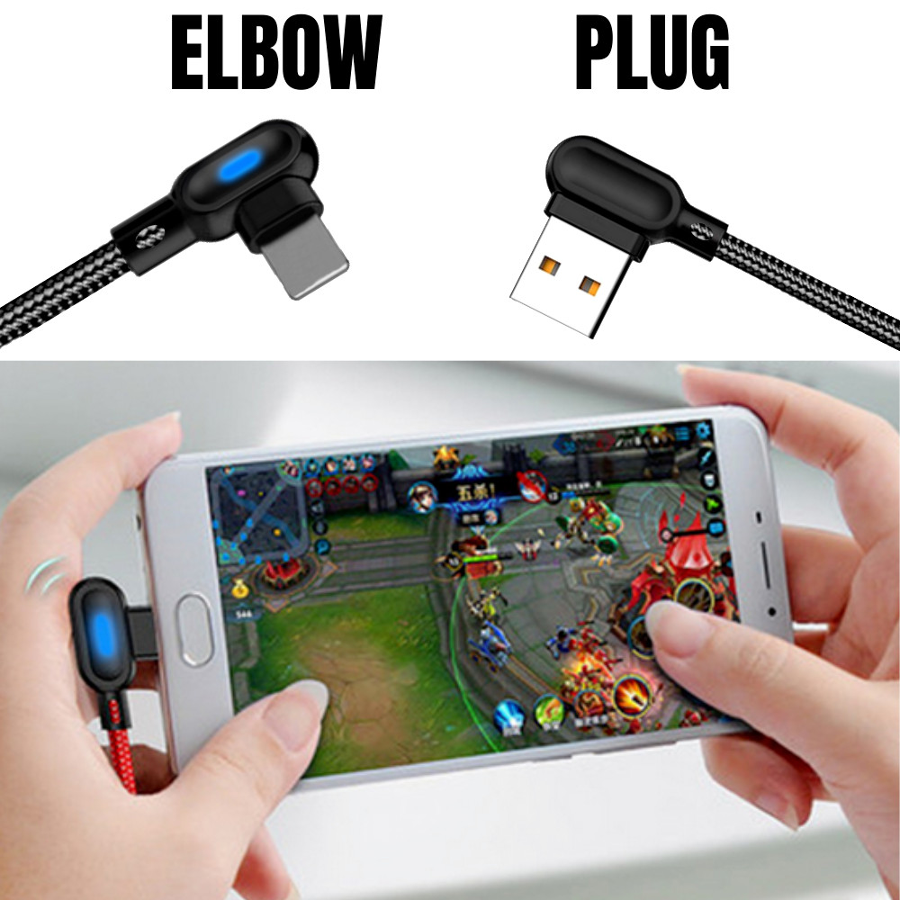 90 Degree USB Data Cable 3/6FT For iPhone 7 8 11 12 13 14 Charger Charging Cord