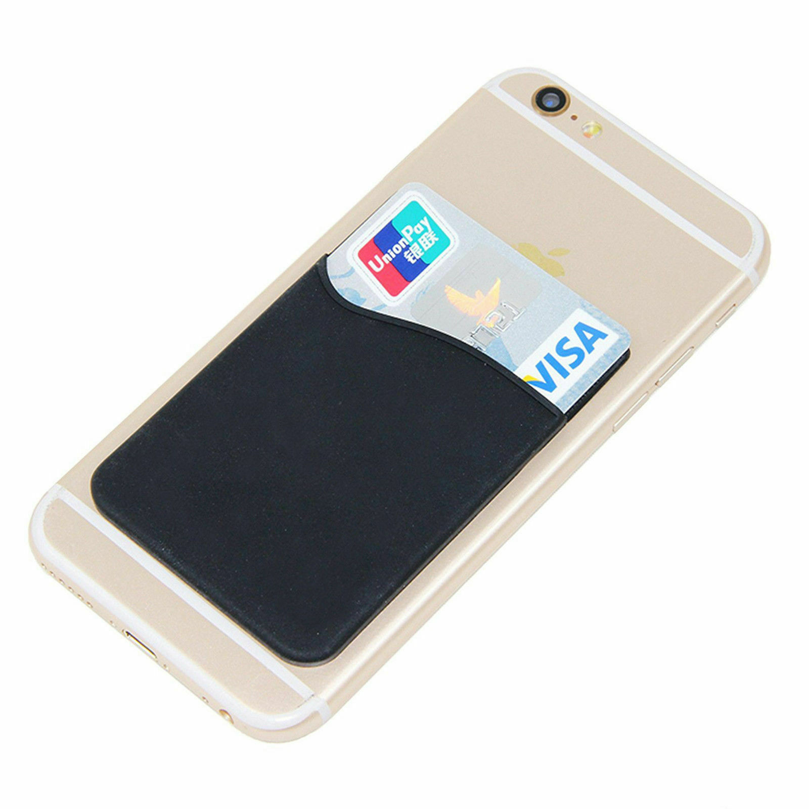 5PCS Silicone Black Phone Wallet Credit Card Holder Cell Pocket Sticker Adhesive